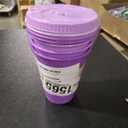 Little Table 17-Ounce Tumbler with Lid and Straw - Purples Pack of 4