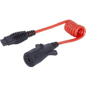 MaxxHaul 70086 7-Way Round to 4-Way Flat Trailer Plug Adaptor with 18 Inch Flexible Cable Which Extends To 36 Inches , Red