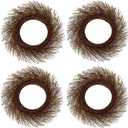 22 Inch Sunburst Twig Grape Vine Wreath Base - 4 Pack Large Natural Plain Rattan Grapevine Wreaths Form for Crafts - Rustic Brown Branch for Front Door Boho Decorating