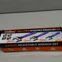 HORUSDY 3-Piece Adjustable Wrench Set (6/8/10 in), Wide Jaw Black Oxide Finish, Cr-V Steel, Metric & SAE Scales, Adjustable Spanner Set for Home Garage Workshop