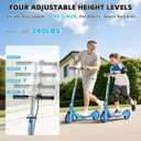 Scooters for Kids 8-12, Teens & Adults - Lightweight, Foldable, 8-Inch Big Wheels, Hand Brake & Bell, 4 Adjustable Height Levels, 240 lbs Max Load, Perfect for School, Campus and Park Rides