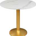 Round Modern Dinning Table 30 inches Bistro Tulip Table with Faux Marble top,Easy Assemble,Sturdy Metal Frame Diameter 30in*H28.54in