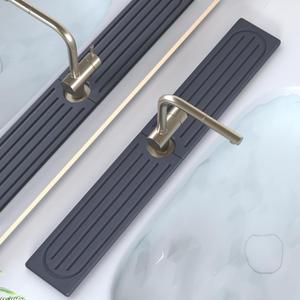 Stone Faucet Mat for Kitchen Sink, Water Absorbing Sink Water Splash Guard, Fast-Drying Kitchen Sink Faucet Mat, Durable Protector and Stone Drying Mat for Kitchen Counter & Bathroom Sink (30" x 4", Dark Gray)