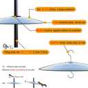 13" Glass Rain Cover for Bird Feeder Outdoors - Baffle on Shepherd Pole/Post or S Hook Hanging - Large Weather Guard Protective Dome - Clear (Dia. 33CM)