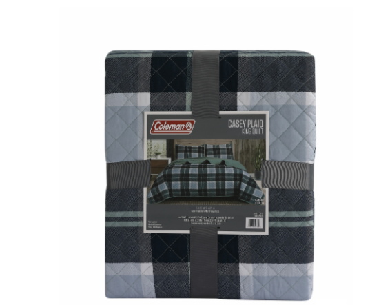 Coleman Casey Plaid King Quilt - Green/Blue Coleman Casey Plaid King Quilt - Green/Blue