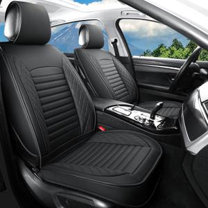 Leather Seat Covers for Cars,Car Seat Covers Full Set,Automotive Seat Covers for Trucks,SUV,Leatherette,Universal Fit,Airbag Compatible Vehicles Seats Cushions(Full Set,Black)