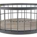 Stonebriar Round Stackable Metal Wire and Wood Basket Set with Rope Handles, Rustic Decor for Home Storage, Decorative Serving Baskets for Weddings, Birthdays, and Holiday Parties