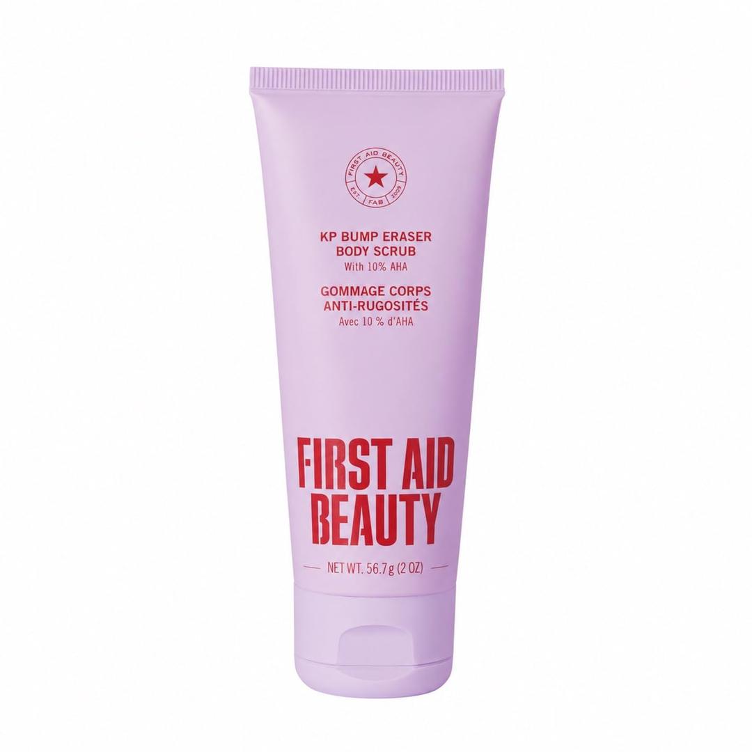 First Aid Beauty KP Bump Eraser Body Scrub with 10% AHA, Keratosis Pilaris Skin Exfoliator with Glycolic and Lactic acids