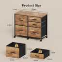 YeTom Lateral File Cabinet with 5 Drawers Rolling Filing Cabinets Under Desk Storage Printer Stand with Wheels,Mobile File Cabinet for Home Office,Rustic Brown 11.7"D x 29.9"W x 27.7"H