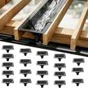 20 Pack Under Deck Drainage System Downspout, PE Rain Drain Gutter for 12" & 16" Joist Spacing, Heavy Duty Waterproof Decking Solutions to Create Dry Living Space Under Deck, All-Weather Black