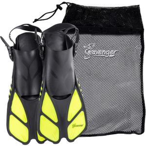 Seavenger Torpedo Snorkeling Fins for Travel (Small/Medium, Yellow)