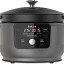 Instant Electric Round Dutch Oven, 6-Quart 1500W, From the Makers of Instant Pot, 5-in-1: Braise, Slow Cook, Sear/Saut, Cooking Pan, Food Warmer, Enameled Cast Iron, Included Recipe Book, Black