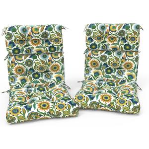 Outdoor High Back Patio Chair Cushions, Fade Resistant & Waterproof Tufted Seat and Back Cushions for Patio Furniture, Patio Chair Cushions 44x22 Inch, Set of 2, Fiesta Floral, 44"x22"x4"