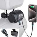 OHLPRO Multi Car Retractable 2 in 1 Backseat Car Charging Station Box with QC 3.0 Adapter, 75W Type-C/Lightning Car Charger for All Cars(Including Tesla) Chargers for Lyft Uber Driver and Passengers