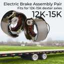 KAKSEY 12-1/4"x 5" Electric Brake Assembly Pair, Compatible with 12K/15K Dexter Axles, Left and Right Electric Trailer Brakes