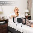 LIUQIBAX Bed Rails for Elderly Adults Safety: Elderly Assistance Products with Adjustable Double Grips, Storage Pocket, Motion Sensor Light, Items for Elderly Bed Rail, Can Withstand 300lb(White)