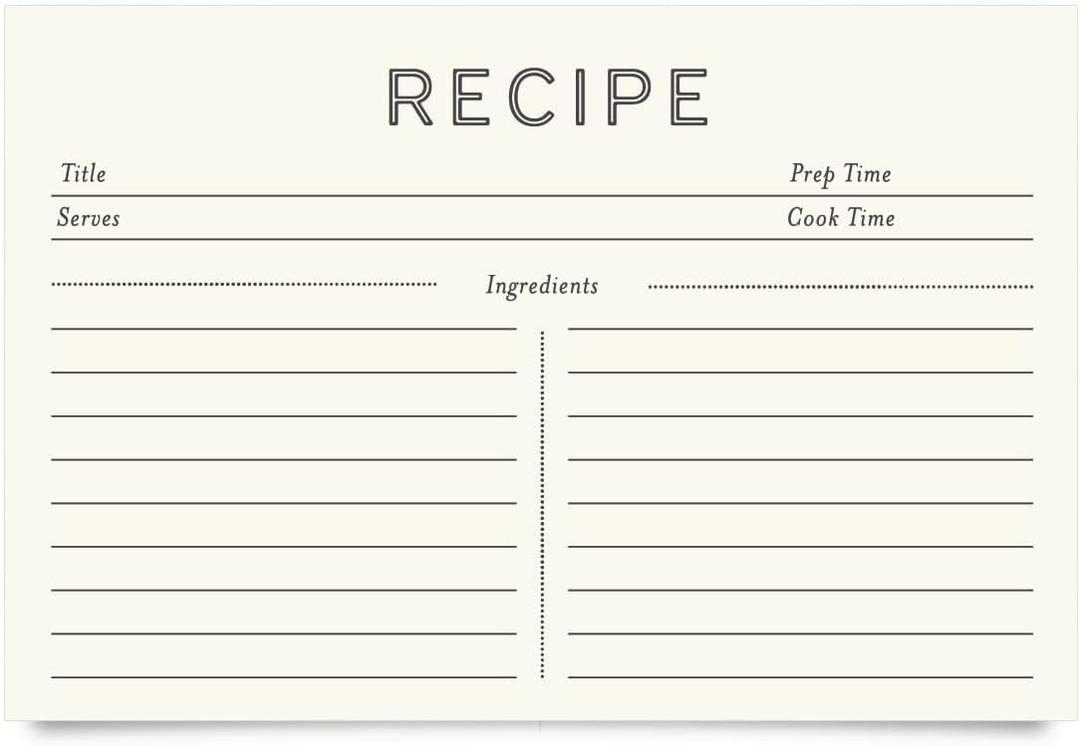 Jot & Mark Recipe Cards 4x6 Inches Blank Double Sided, 50 Count (Modern Minimal)