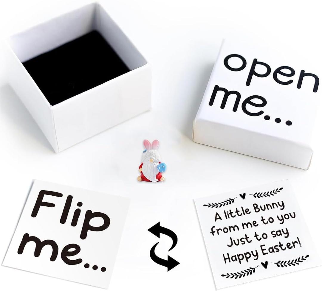 Lomacan Cute Easter Bunny Dwarf Basket Stuffers Gifts for Him Her Bf Happy Easter I Love You Birthday Pocket Hug Gifts for Family Friends Coworkers Boyfriend Girlfriend