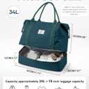 Spirit Travel Duffel Bag - 18x14x8 Inches Weekender Overnight Bag with Shoes Compartment, Trolley Sleeve, Carry On for Airplanes, Gym Tote - Dark Blue