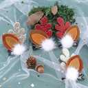 2 x Boobeen Christmas Hair Clip - 2 Pairs Cute Reindeer Antlers Ears Hair Accessory Antlers Headdress Hairpin for Christmas Party