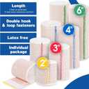 AZEN Premium 8 Pack Elastic Bandage Wrap (2x2", 2x3", 2x4", 2x6"), Compression Wrap Bandage for Legs, Ankle, Knee, Tummy, Body, Latex-Free, Lymphedema Wraps for Legs