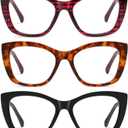 Readers for Women Men,Reading Glasses with Blue Light Blocking,Spring Hinges Eyeglasses for Reading (A05-3-pack Mix)