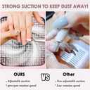 Pink Nail Dust Collector with Reusable Filter for Acrylic Gel Nails, 80W Power Nail Vacuum Cleaner Dust Catcher Adjustable Dust Sucker for Nails Manicure Pedicure at Home Nail Salons