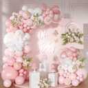 Light Pink Balloon Arch Kit, 126Pcs Baby Pink and White Balloon Garland Kit for Wedding Birthday Baby Shower Gender Reveal Bridal Shower Party Decorations