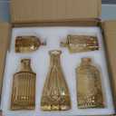 Glass Bud Vase Set of 5, Gold Amber Small Flower Vases for Centerpieces in Bulk, Mini Vintage Vase for Rustic Wedding, Home,Table Decoration