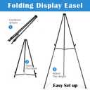 Falling in Art 70" Adjustable Aluminum Display Easel Stand, Versatile Tripod Easel for Artistic Presentations Stand, Lightweight and Sturdy for Art Shows, Exhibitions, and Studios, Holds 20 lbs