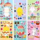 LINAYE 48 Sheets Easter Crafts Stickers for Kids Toddlers - Easter Make Your Own Stickers for Basket Stuffers, Treats Gifts Activities Party Favor Supplies for Kids