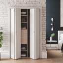 SMARTSTANDARD 48" x 80" Bifold Closet Doors, 1-Panel Paintable White Primed Bi-fold Door, Interior Door with Hardware Kits, 46 4/5"*78 2/5" Two Sides Molded Design, Pre-drilled Doors