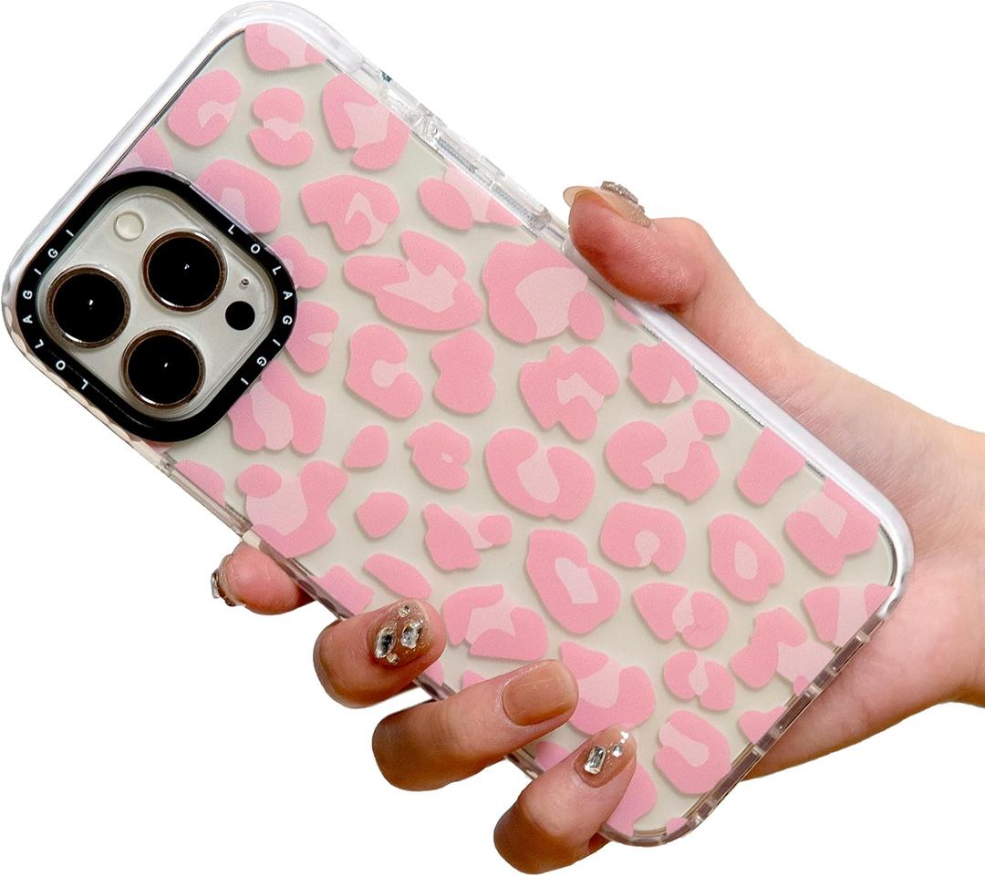 for iPhone 15 Plus Case for Women, Cute Pink Leopard Animal Print Girly Design Kawaii Aesthetic Cartoon Pattern for Girls Teens Soft TPU Case Cover for iPhone 15 Plus (6.7")