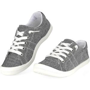 Hxlber Women's Low Top Sneaker - Round Toe Comfort Casual Canvas Shoes Fashion Sneakers for Walking for Women, Size 11