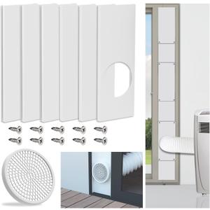 LBG Products Portable Air Conditioner Sliding Door Kit,Adjustable Length Sealing Plates Up to 90 inches,Sliding Door AC Vent Kit for Exhaust Hose, Universal for Ducting with 5 inches Diameter