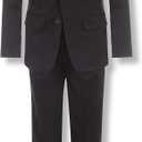 Calvin Klein Boys' 2-piece Formal Suit Set, Includes Single Breasted Jacket & Straight Leg Dress Pants With Belt Loops & Functional Pockets, Black, 12