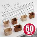 Spampur Peg Board, 4 Pack Metal PegBoard Organizer with Accessories, White Pegboard Panels with 50 Pcs Hooks and Baskets, Wall Organizer for Office, Craft Room Organization, Garage, Sewing Room
