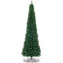  9Ft PVC Artificial Pencil Christmas Tree Slim Stand Green