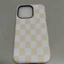Jusy Compatible with MagSafe Checkerboard Phone Case for iPhone 7/8/SE, Cute Aesthetic Checkered Magnetic Soft TPU and Hard PC Protective Phone Cover for Women Girls（Matte） - Beige