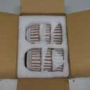 Ceramic Espresso Cup set of 6, One Shot Coffee Cups,Tiny Cofffee Mugs Demitasse for Espresso, Vertical Stripes Espresso Cup Set of 6 (Top Kiln-Gray & Bottom Dark Brown)