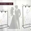 OLEEK Adjustable wedding welcome sign stand - Customizable design bundle for linen sign stand - wedding sign holder - welcome wedding sign - wedding signage with 6 Leather Hanging straps