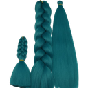 Herina Dark Green Hair Extensions 3pcs Green Braiding Hair For Fake Braids High Temperature Jumbo Braiding Hair For Braids(3pcs/pack) (3pcs 24 Inch)