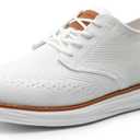 Bruno Marc Men's KnitFlex Craft Mesh Oxfords Sneakers Casual Dress Lace-Up Lightweight Walking Shoes (9, 6-white)