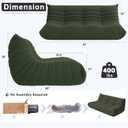 WHGBJA Oversized Bean Bag Chair for Adults with Memory Foam 3 Seater Couch | Floor Sofa Couch for Gaming, Reading, Bedroom, Living Room, Comfy, Boneless, Ergonomic, Large-Three Seat Couch