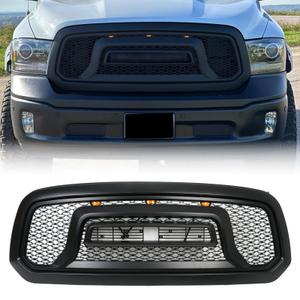 BDBO Front Grill Compatible With Dodge Ram 1500 2013-2018, Matte Black | Compaitble with 2019-2023 Ram 1500 Classic, Front Bumper Grille, With Accessories / Letters