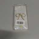 Designed for iPhone 15 Pro Max Cases with Camera Lens Protection, Cute 3D Metal Bow Phone Cover Clear Soft Protective Case for iPhone 15 Pro Max Case (Golden)