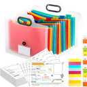 Motipuns School Memory Box K-12 Memory Book Photo Album for Kids, School Years Keepsake Scrapbook from Preschool Through 12th Grade with 13 Pocket for Storage Pictures File Keeper(1 Pc,White)