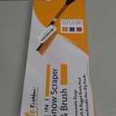 EcoNour 27" Car Snow Brush and Ice Scrapers for Car Windshield (2 Pack) | Scratch Free Bristle Head Snow Brush & Tough Window Snow Scraper with Aluminium Body | Snow Removal Winter Car Accessories (Blue & Orange)