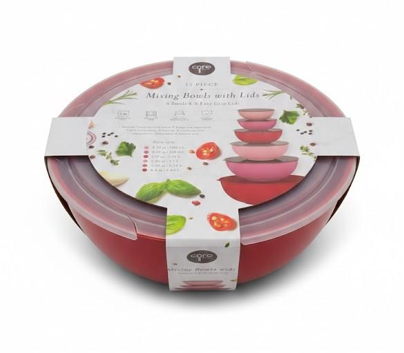 Core Kitchen Mixing Bowls With Lids 12 piece
