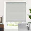 LazBlinds Cordless Cellular Shades, No Tools No Drill Light Filtering Honeycomb Shades Pleated Blinds for Windows, 32'' W x 64'' H, Light Grey